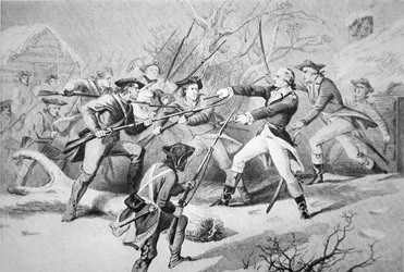 Il generale Anthony Wayne tenta di sedare un ammutinamento delle truppe della Pennsylvania da Morristown il giorno di Capodanno 1781