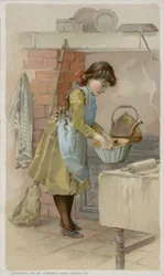 Ragazza che cucina in cucina