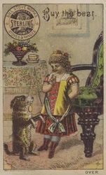 Ragazza che insegna a un cane a mendicare