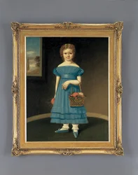Ragazza con cesto di fiori