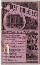 H.K. & F.B. Thurber & Co. opuscolo commerciale, recto