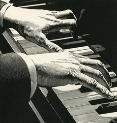 Illustrazione di Mani che Suonano un Pianoforte
