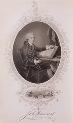John Hancock (1737-93), da La storia degli Stati Uniti, vol. I, di Charles Mackay, inciso da J. Rogers