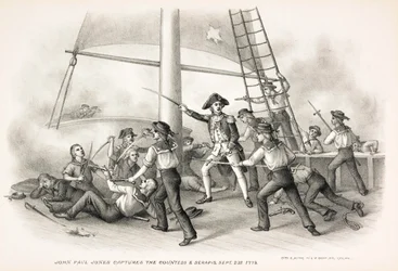 John Paul Jones cattura la Contessa e Serapis, 23 settembre 1779, pub.1885