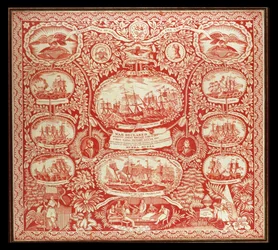 Fazzoletto commemorativo delle vittorie della Guerra del 1812, c.1815