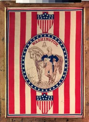 Fazzoletto che raffigura un ritratto equestre a figura intera di George Washington, c.1876
