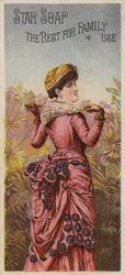 Signora che posa con il parasole