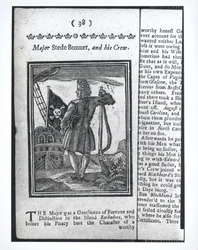 Maggiore Stepe Bonnet, pagina 38 da Storie e Vite di Tutti i Più Noti Pirati e delle loro Ciurme, Londra, 1725