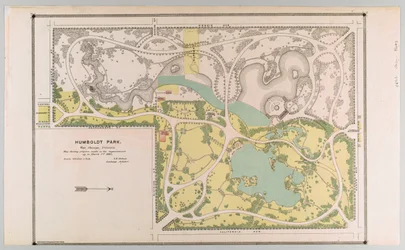 Mappa di Humboldt Park che mostra i miglioramenti del parco, Chicago, Illinois