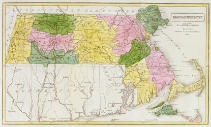 Mappa del Massachusetts, da 