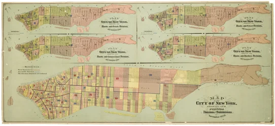 Mappa della città di New York, con le sue divisioni politiche e suddivisioni