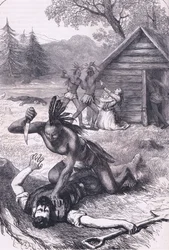 Massacro dei coloni, illustrazione da Cassell