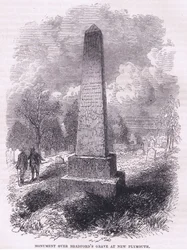 Monumento sulla tomba di Bradford a New Plymouth 1641, illustrazione da Cassell