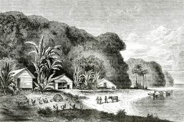 Foce del fiume Saigon, illustrazione da Una visita a Saigon di Walter Rose, pubblicata in Appletons Journal, 4 maggio 1872