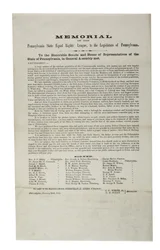 Lega per i diritti uguali dello Stato della Pennsylvania, Memoriale della Lega per i diritti uguali dello Stato della Pennsylvania, al Legislativo della Pennsylvania, 20 gennaio 1865