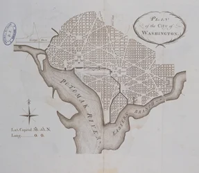 Piano della città di Washington come originariamente tracciato nel 1793