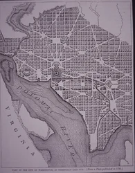 Piano della città di Washington DC come progettato da Pierre Charles L