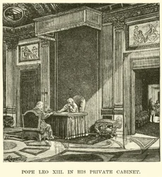 Papa Leone XIII, nel suo gabinetto privato