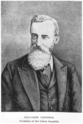 Ritratto di Salvador Cisneros Betancourt (1828-1914) da The Story of Cuba di Murat Halstead, pubblicato nel 1898