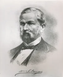 Ritratto di William George Fargo, co-fondatore della Wells Fargo & Co.