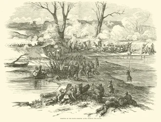 Posizione del Sesto Missouri dopo aver attraversato il Bayou, dicembre 1862