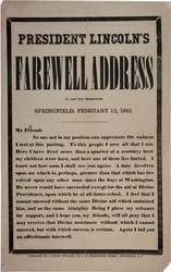Discorso di addio del presidente Lincoln ai suoi vecchi vicini, Springfield, 12 febbraio 1861