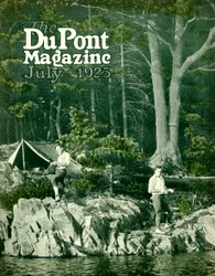 Pyralin va a pesca, copertina della rivista DuPont, luglio 1923