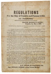 Regolamenti per la città di Franklin, 1 maggio 1863