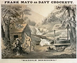 Riparazione della sella, poster per Davy Crockett con Frank Mayo