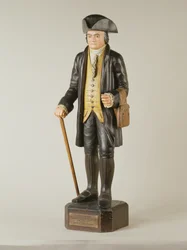 Scultura di Diedrich Knickerbocker che si trovava nella Knickerbocker Hall a New York City, c.1850-67