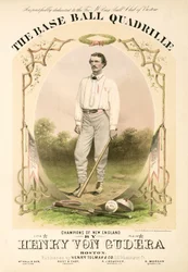 Copertina dello spartito per The Base Ball Quadrille scritto da Henry von Gudera e pubblicato da Henry Tolman & Co.