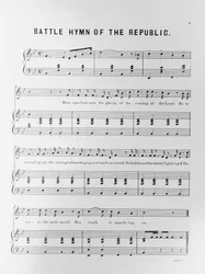 Spartito di Battle Hymn of the Republic, scritto da Julia Ward Howe (1819-1910) 1862