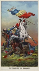 Soldati che combattono a cavallo