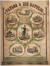 Taylor e le sue battaglie, stampato da Rufus Blanchard di Cincinnati e pubblicato da Ensign & Thayer, New York, 1847