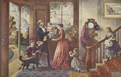 Le quattro stagioni della vita - Mezza età, La stagione della forza, pub. 1868, Currier & Ives