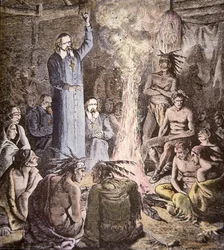 Il missionario gesuita francese Brebeuf tra gli Algonchini