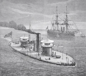 La Miantonoma, monitor corazzato a doppia torretta varato nel 1863