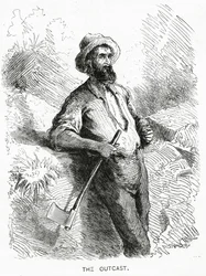 Il Reietto, illustrazione per una storia, Una Comunità di Reietti, da Appletons Journal, 23 marzo 1872