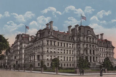 Edificio dello Stato, della Guerra e della Marina, Washington DC (litografia a colori)