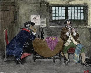 Il pirata Henry Every (John Avery, Long Ben, Benjamin Bridgeman) (? -1695) vende gioielli recuperati durante attacchi nemici. Illustrazione di Howard Pyle (1853-1911)