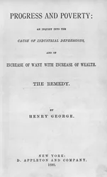 Pagina del titolo di Progress and Poverty di Henry George, pubblicato nel 1880