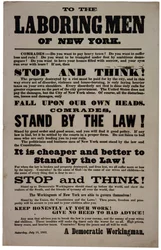 Agli uomini lavoratori di New York, 18 luglio 1863