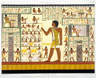 Tomba 24, Camera Sepolcrale n. 2a, da Giza, Volume II, tavola XIV, da Antico Egitto di Samuel Augustus Binion, pubblicato nel 1887