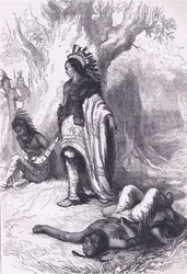 Uncas e Miantonomoh (1643), illustrazione da Cassell