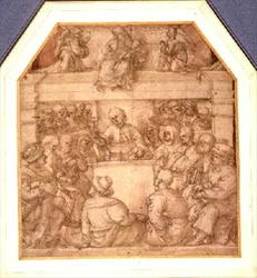 Un dottore che tiene una lezione, studio per un monumento funebre