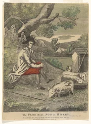 Il figliol prodigo nella miseria (Avrebbe voluto riempirsi la pancia con le carrube che mangiavano i porci - San Luca 15, 16)