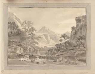 Vedute in Inghilterra, Scozia e Galles; Tour in Scozia: Paesaggio Montuoso con Ponte