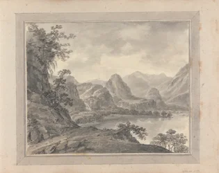 Vedute in Inghilterra, Scozia e Galles; Tour in Scozia: Paesaggio montuoso con lago