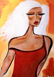 Donna elegante in rosso