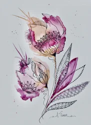 Abstract: Motivi floreali rosa